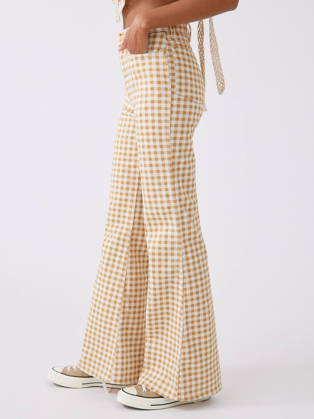 Wrangler Yellow Gingham Flare Pants - Picture 3 of 6